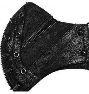 Black 'Punk Hardcore Spike' Face Mask