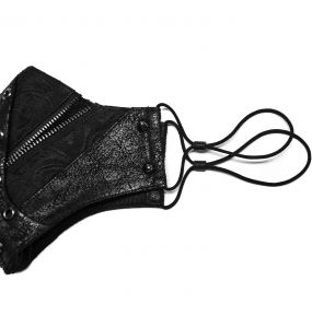 Black 'Punk Hardcore Spike' Face Mask