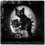 Ceramic Cat Roses Coaster