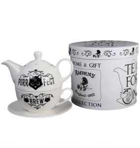 Porcelain 'Purrfect Brew' Tea Set