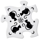 Ceramic Black Cats Jigsaw Coasters