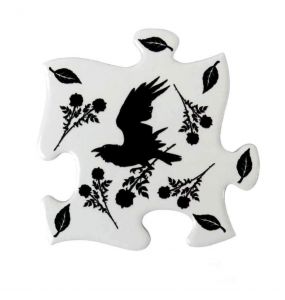 Black Raven & Rose Jigsaw Coasters
