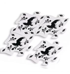 Black Raven & Rose Jigsaw Coasters
