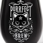 Black 'Purrfect Brew' Glass