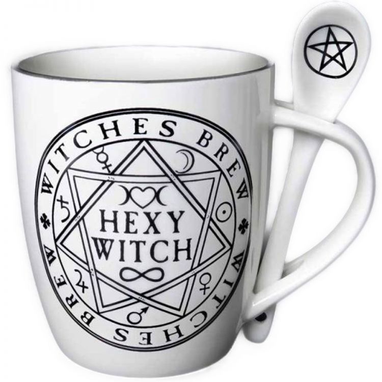 Ensemble Tasse et Cuillère 'Hexy Witch' en Porcelaine