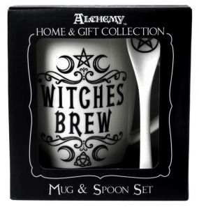 Porcelain 'Witches Brew' Mug and Spoon Set