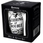 Porcelain 'Stirring up Trouble' Mug and Spoon Set