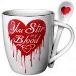 Porcelain 'You Stir My Blood' Mug and Spoon Set