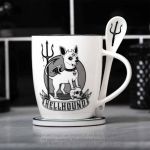 Porcelain 'Hellhound' Mug and Spoon Set