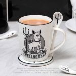 Porcelain 'Hellhound' Mug and Spoon Set