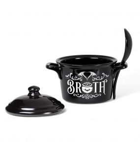 Black 'Bat Broth' Bowl and Spoon Set