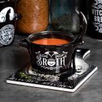 Black Porcelain 'Bat Broth' Bowl and Spoon Set