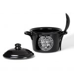 Black Porcelain 'Witches Secret Recipe' Bowl and Spoon Set