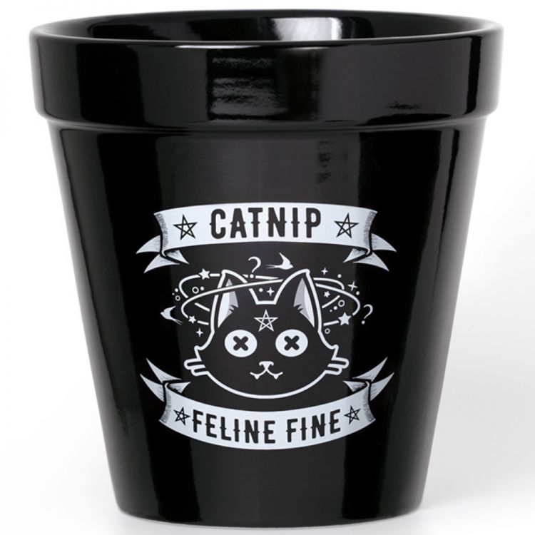 Black 'Catnip' Plant Pot