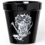 Black 'Wet Your Plants' Plant Pot