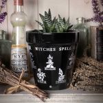 Black 'Witches Spell Garden' Plant Pot