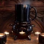 Chauffe-Tasse 'Chaudron' en Céramique Noire