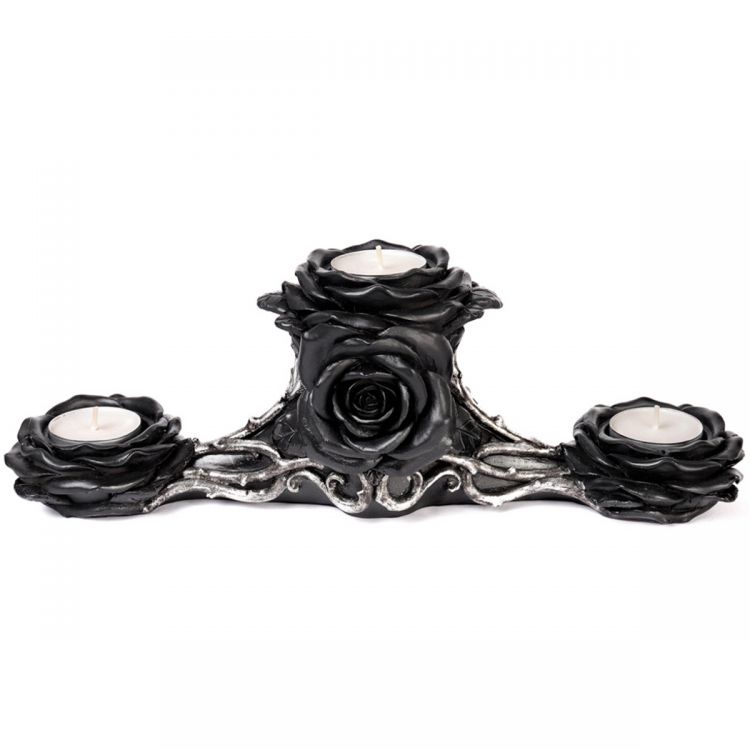 Black Rose Triple T-Light Holder