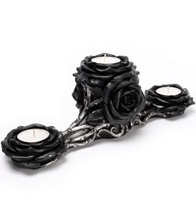 Black Rose Triple T-Light Holder