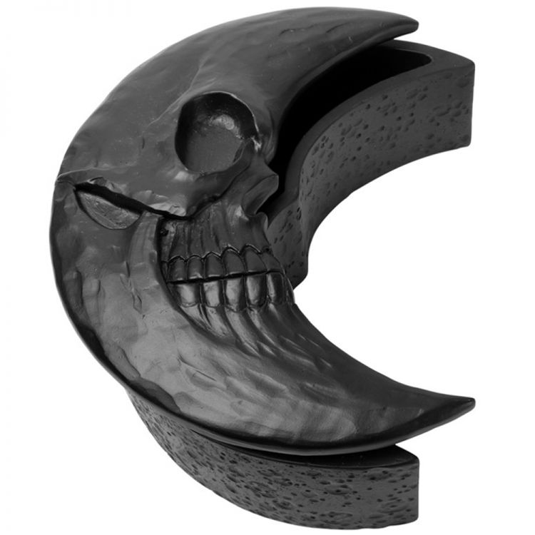 Matte Black 'Skull Moon' Decorative Box