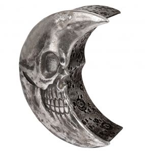 Boîte Décorative 'Skull Moon' Argentée