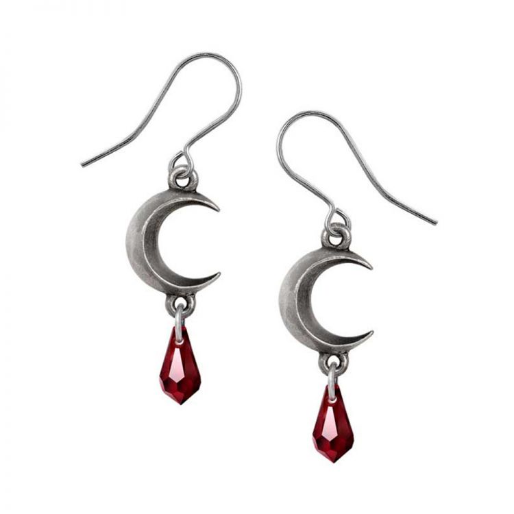 Boucles d'Oreilles 'Tears of the Moon - Red'