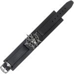 Black Baphomet Leather Wriststrap