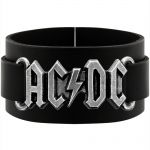 Bracelet 'AC/DC Logo' en Cuir Noir