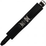 Black AC/DC Logo Leather Wriststrap