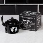 Black Porcelain 'Feline Hungry' Bowl and Spoon Set