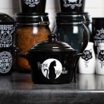 Black Porcelain 'Feline Hungry' Bowl and Spoon Set