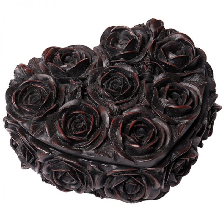 Black Rose Heart Box