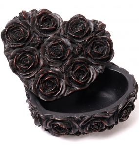 Boîte Décorative 'Rose Heart' Noire