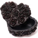 Boîte Décorative 'Rose Heart' Noire