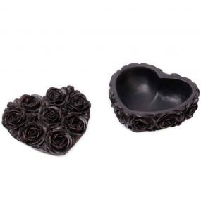 Black Rose Heart Box