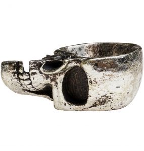 Antique Silver Half Skull Trinket Dish