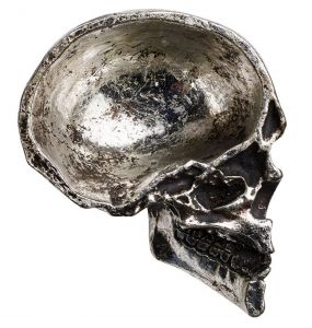 Antique Silver Half Skull Trinket Dish