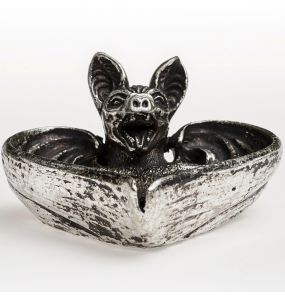 Antique Silver Vampyr Bat Trinket Dish