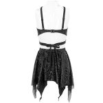 Balck 'Pentagram' Embossed Camisole Swimsuit Set