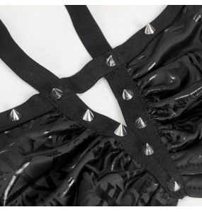 Balck 'Pentagram' Embossed Camisole Swimsuit Set