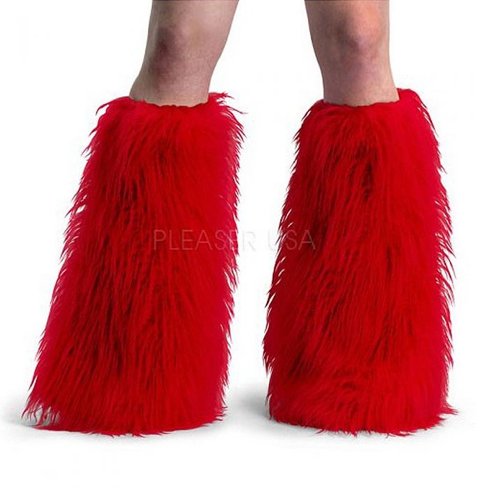 Leg Warmers Cyber Goth 'Red Fur'