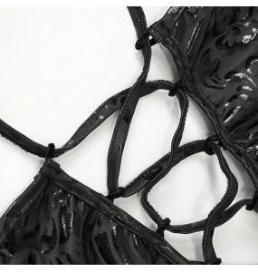 Maillot de Bain Une Pièce 'Pentagramme' Noir