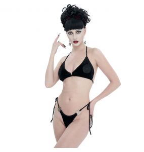 Bikini/Lingerie 'Talida' en Velours Noir