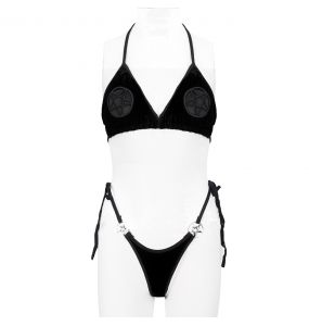 Bikini/Lingerie 'Talida' en Velours Noir