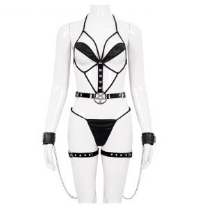 Ensemble de Lingerie 'Punk Pentagram' Noir