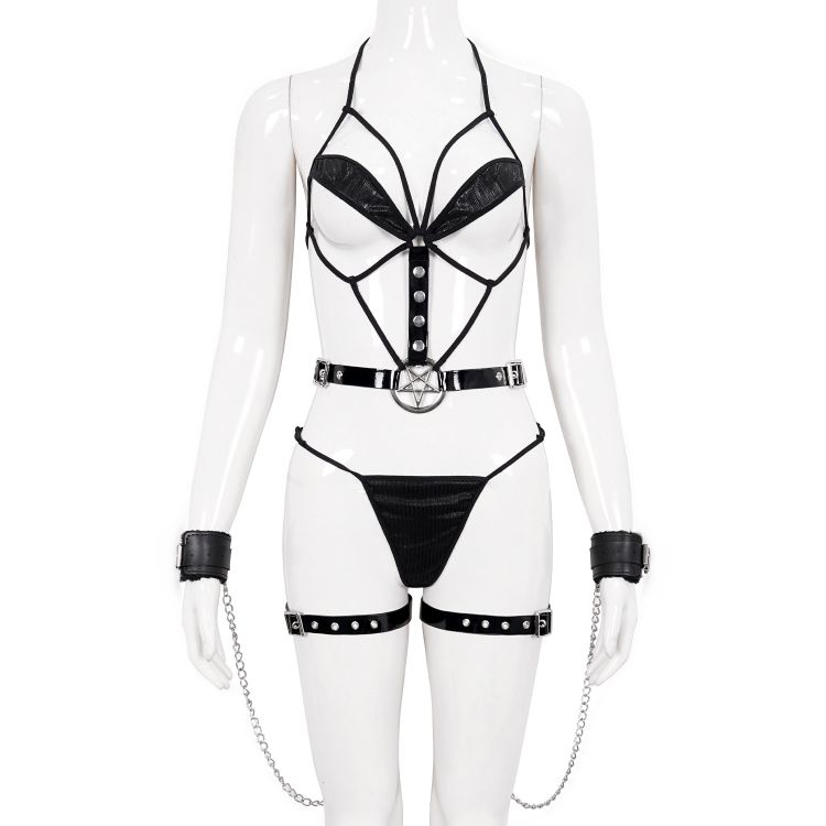 Ensemble de Lingerie 'Punk Pentagram' Noir