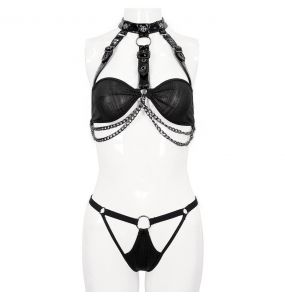 Ensemble de Lingerie 'Hunila' Noir avec Choker