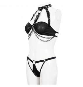 Ensemble de Lingerie 'Hunila' Noir avec Choker