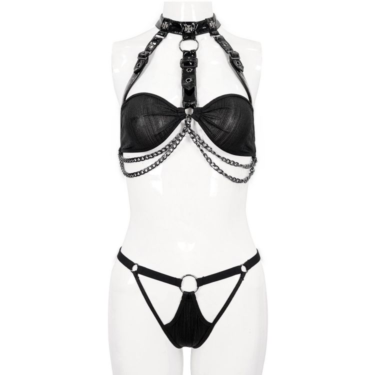 Ensemble de Lingerie 'Hunila' Noir avec Choker