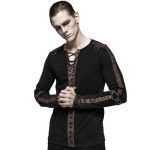 Black and Brown Long Sleeves 'Nautilus' Top